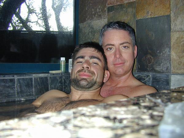 Kirk and marco in the bath tub