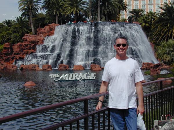 Kirk and the waterfall at the mirage