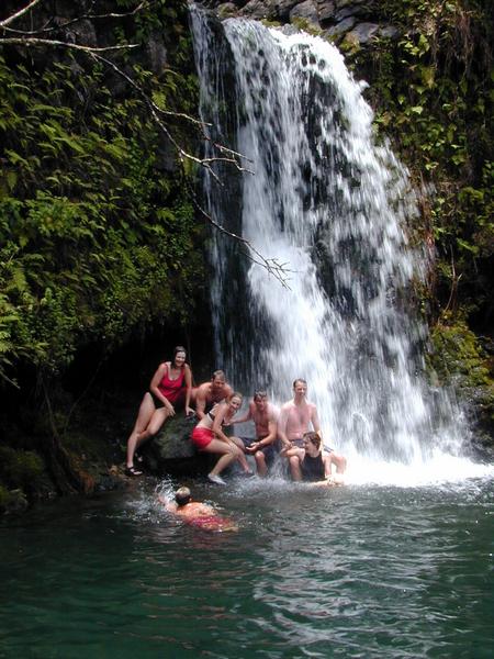 A group at the pool
