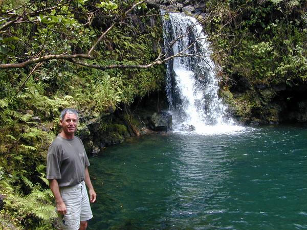 Kirk standing at the edge of the pool