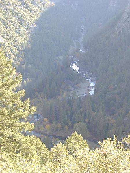 The river glistening