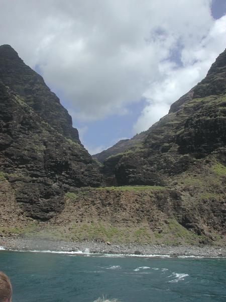 A valley jutting into the sea