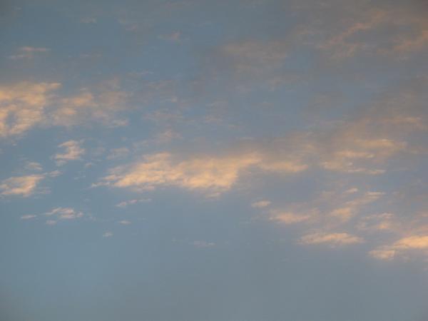 Above us, the clouds are already white