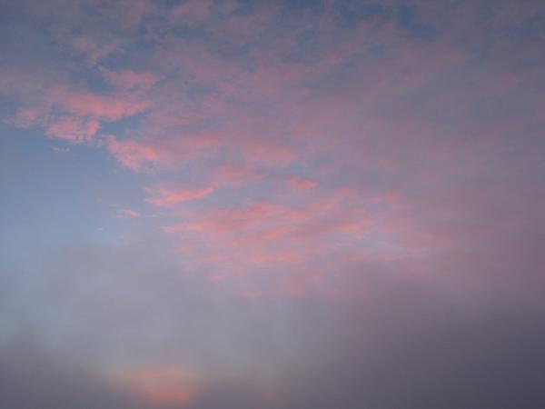Above us, the sky is clear