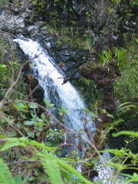 Water jumping from the upper to the lower pool at wailuaiki
