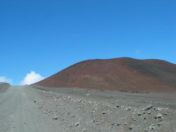 The dirt road goes up, steep and scary