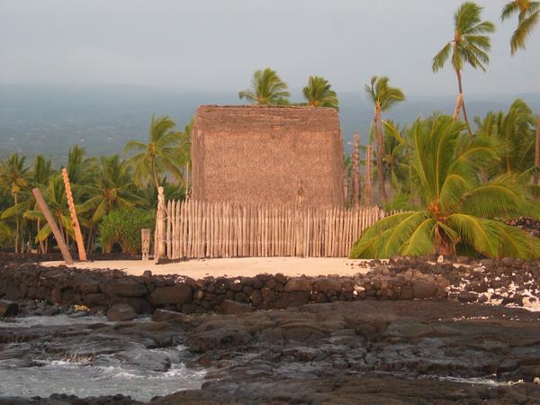 Heiau in the last rays of the sun
