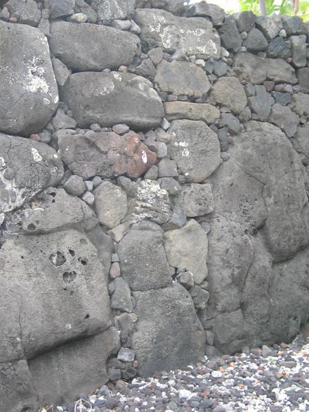 Lava rock wall