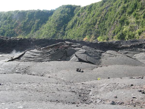 Lava against the green wall