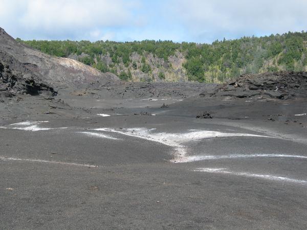 The white is what remains of the steam