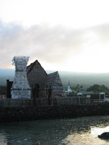 The threatening shower and the heiau
