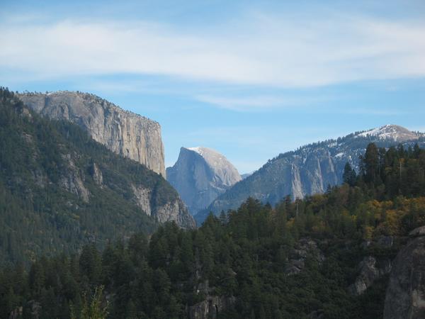 First view of yosemite el capitan and half dome