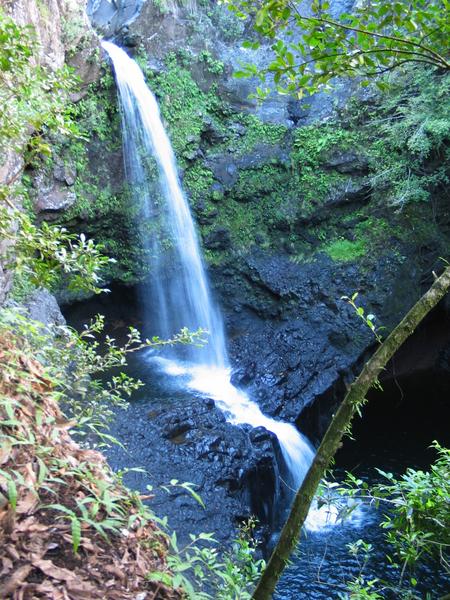 A waterfall at one of the seven pools