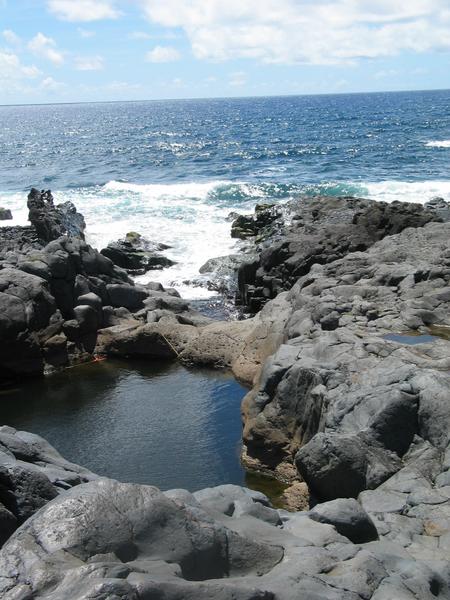 The little spa before the stormy water