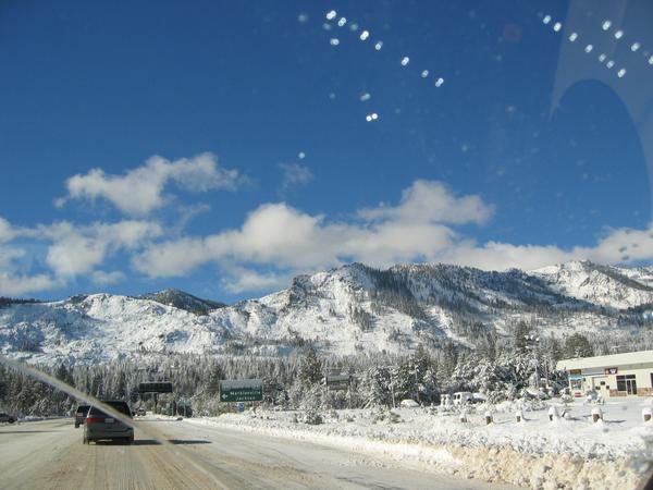The beautiful mountains in the snow