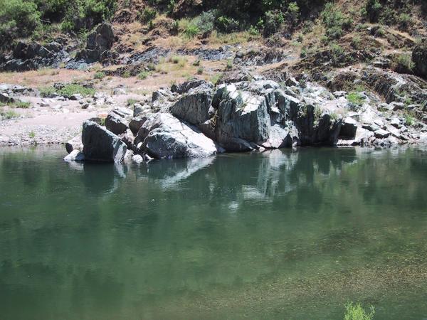 Rock formations on the other side of the river
