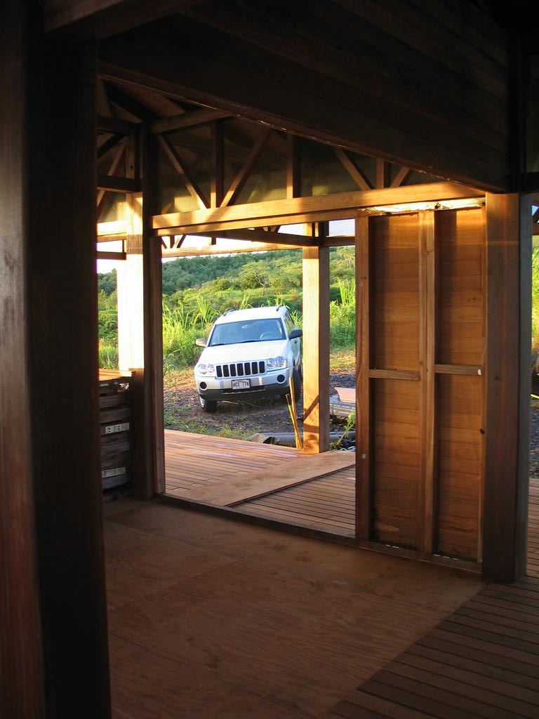 Looking at the car from the great room