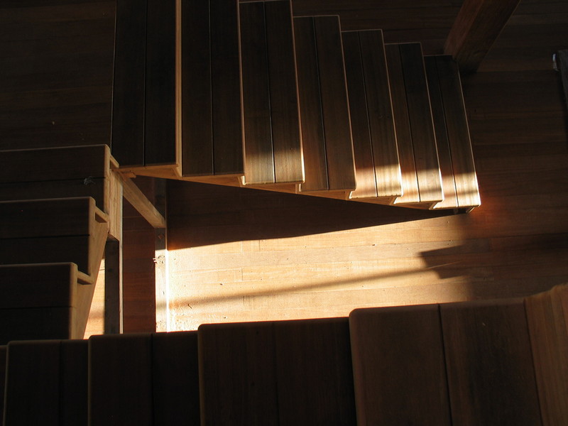 Detail of the staircase in the morning light