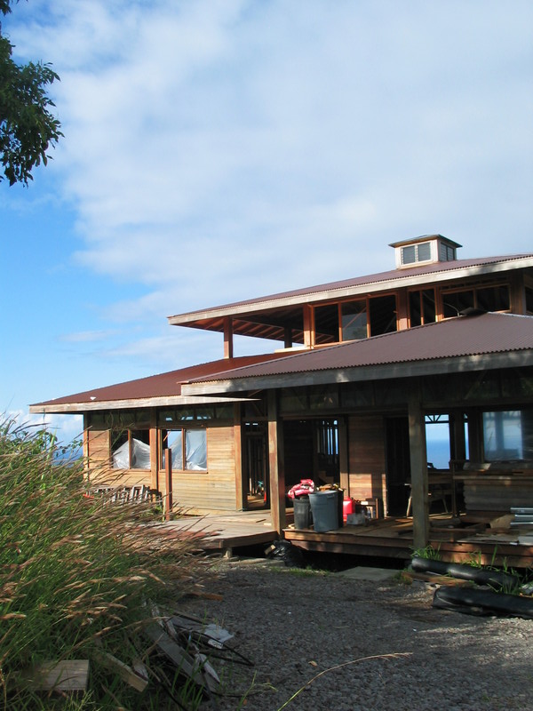 Looking at the house from the driveway