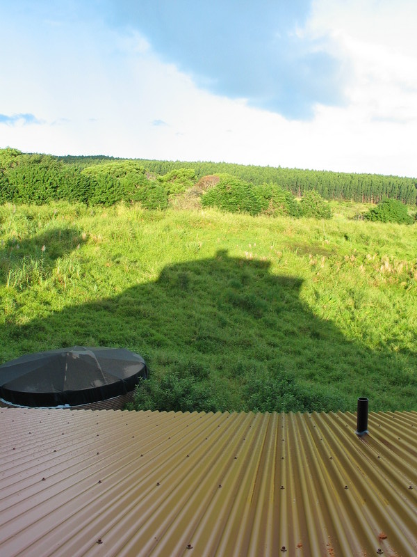 The houses shadow in the morning