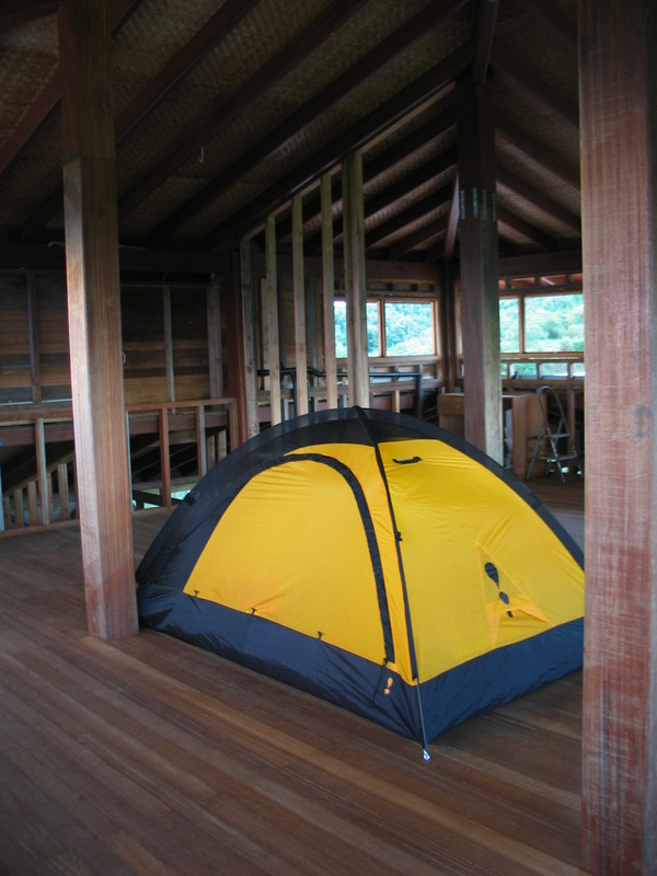 The tent, viewing mauka