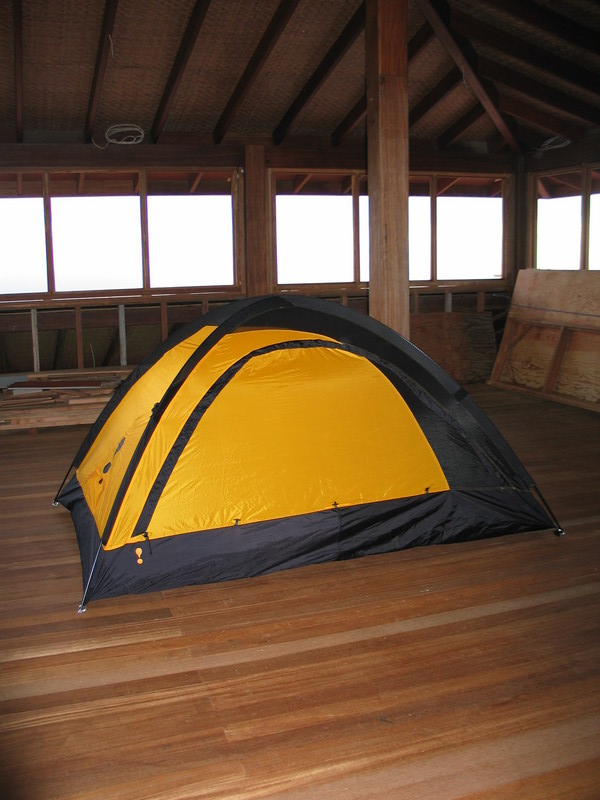 The tent in the middle of the room