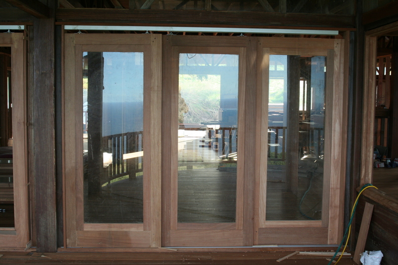 Sliding glass doors from the outside