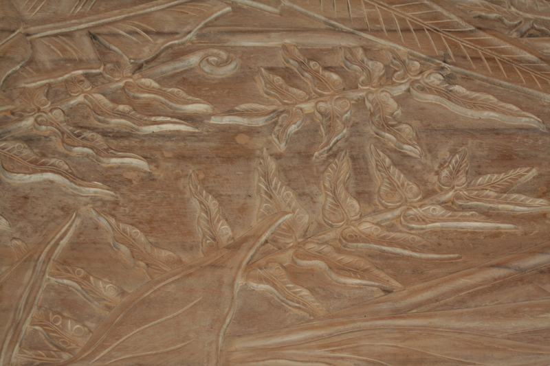 The carved door closeup