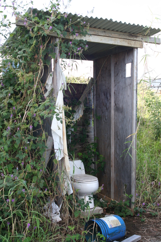 The only functioning bathroom