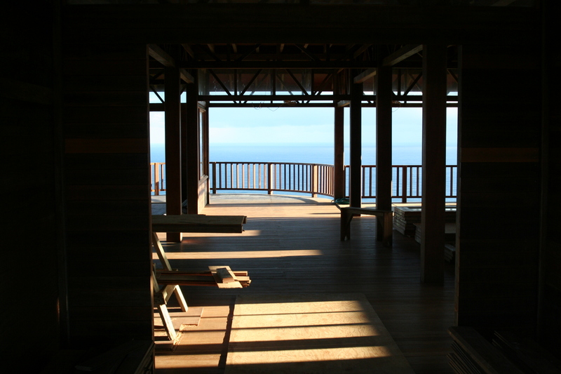 The view of the ocean from the main entrance