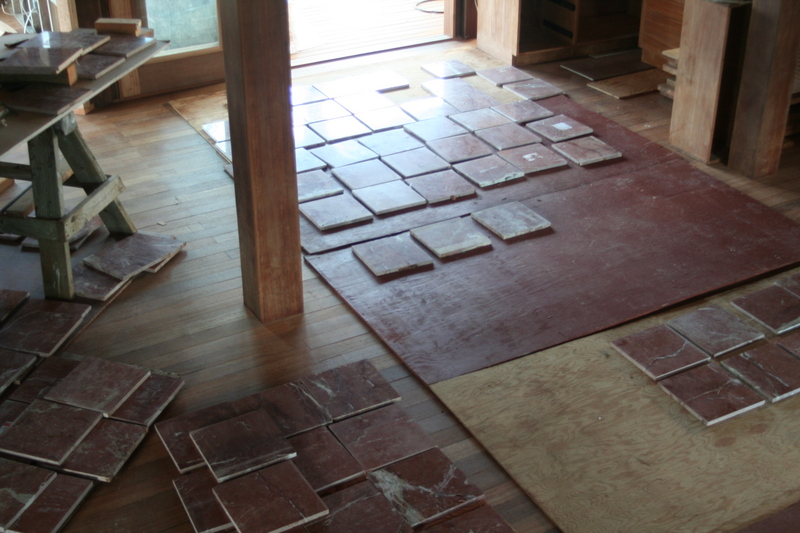 Tiles laid out