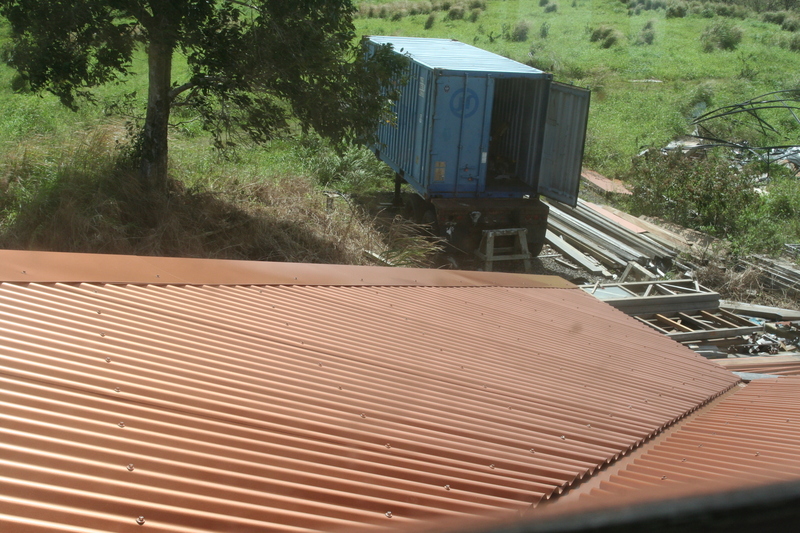 From upstairs, the container