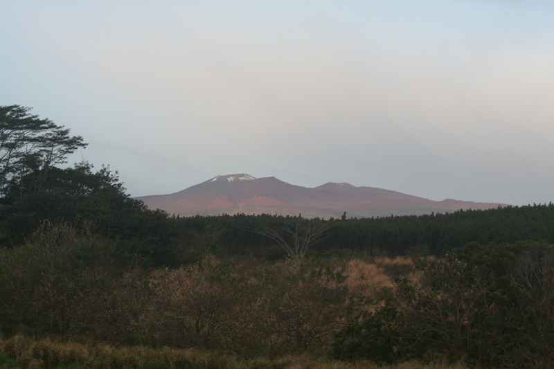 Snow on the red mountain