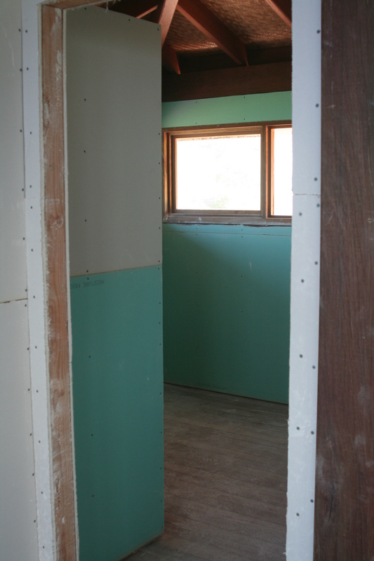 Upstairs looking into the bathroom
