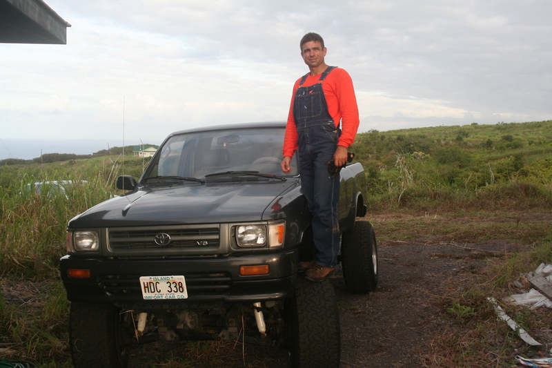 Marco standing on the monster truck