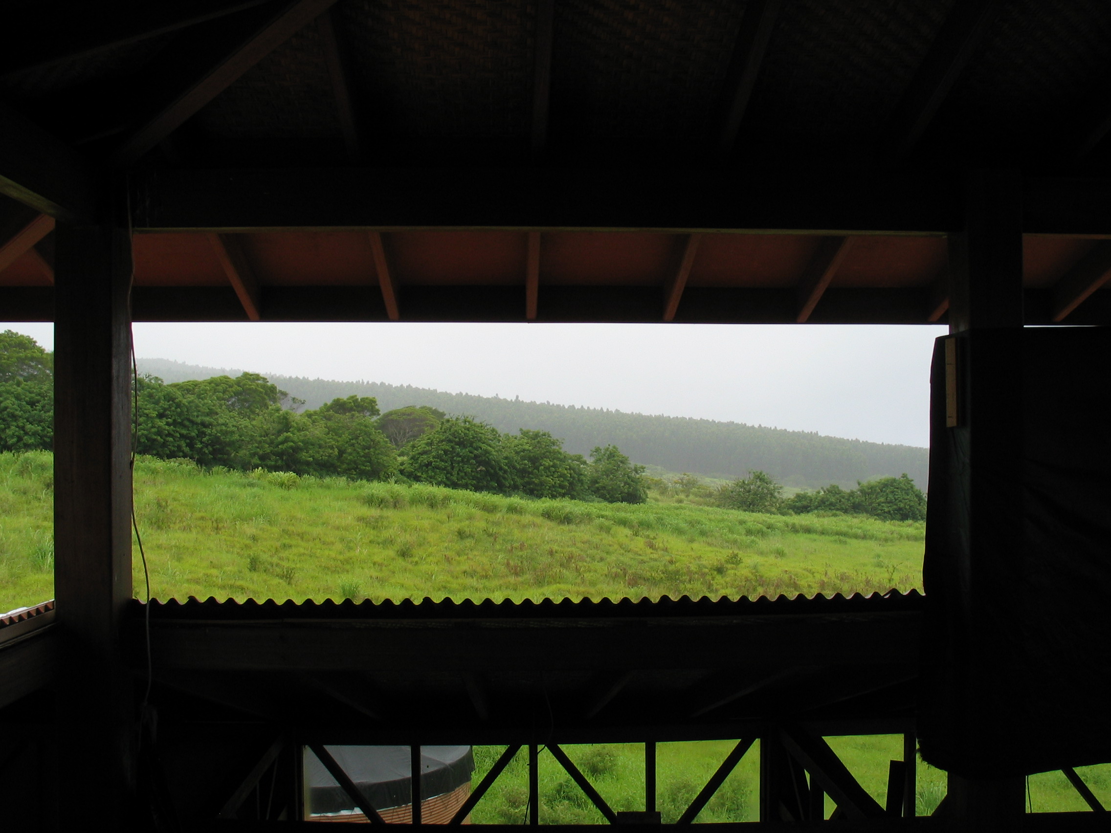 Looking at the landscape from the house