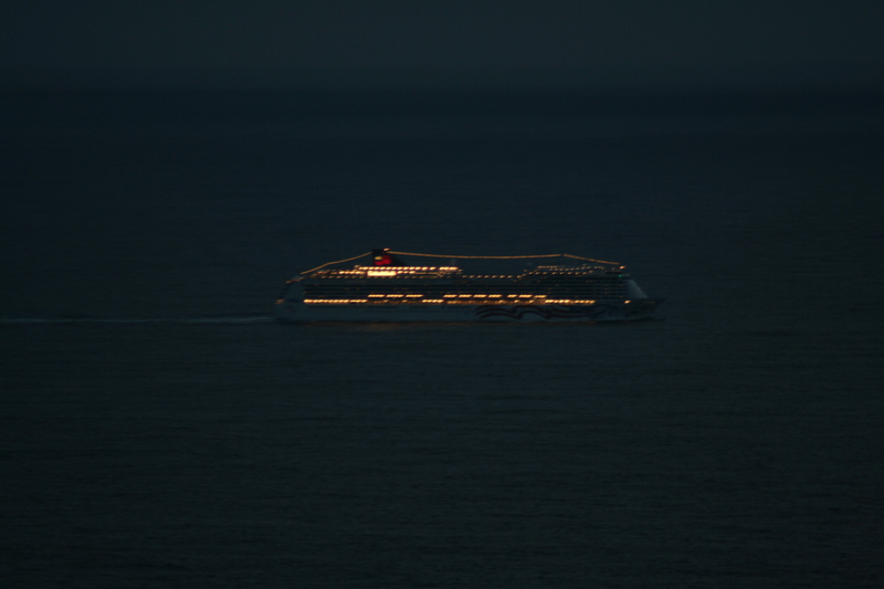 Cruise ship in the dark
