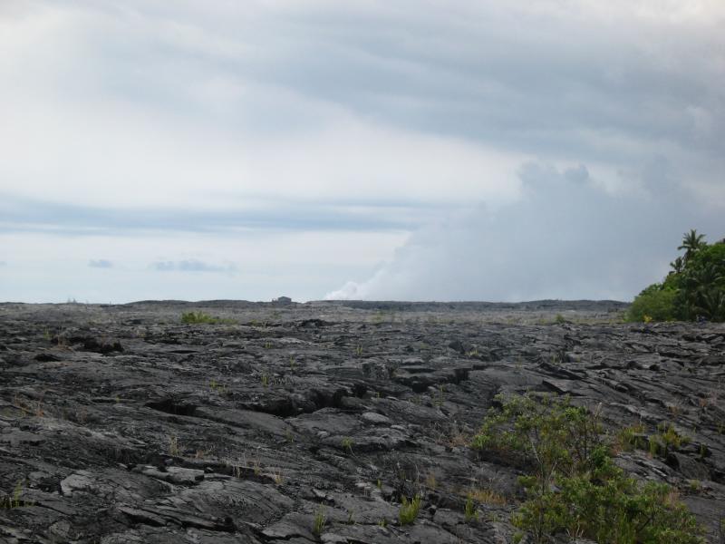 Lava hits the ocean