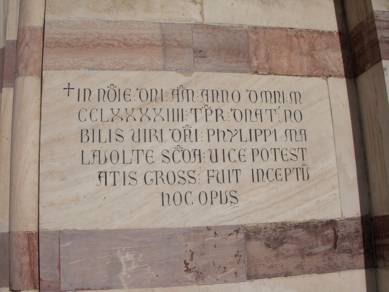 Grosseto ancient inscription 1284