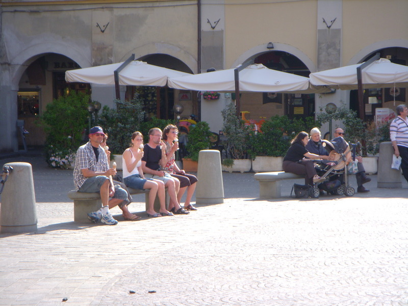 Grosseto licking ice cream on piazza dante